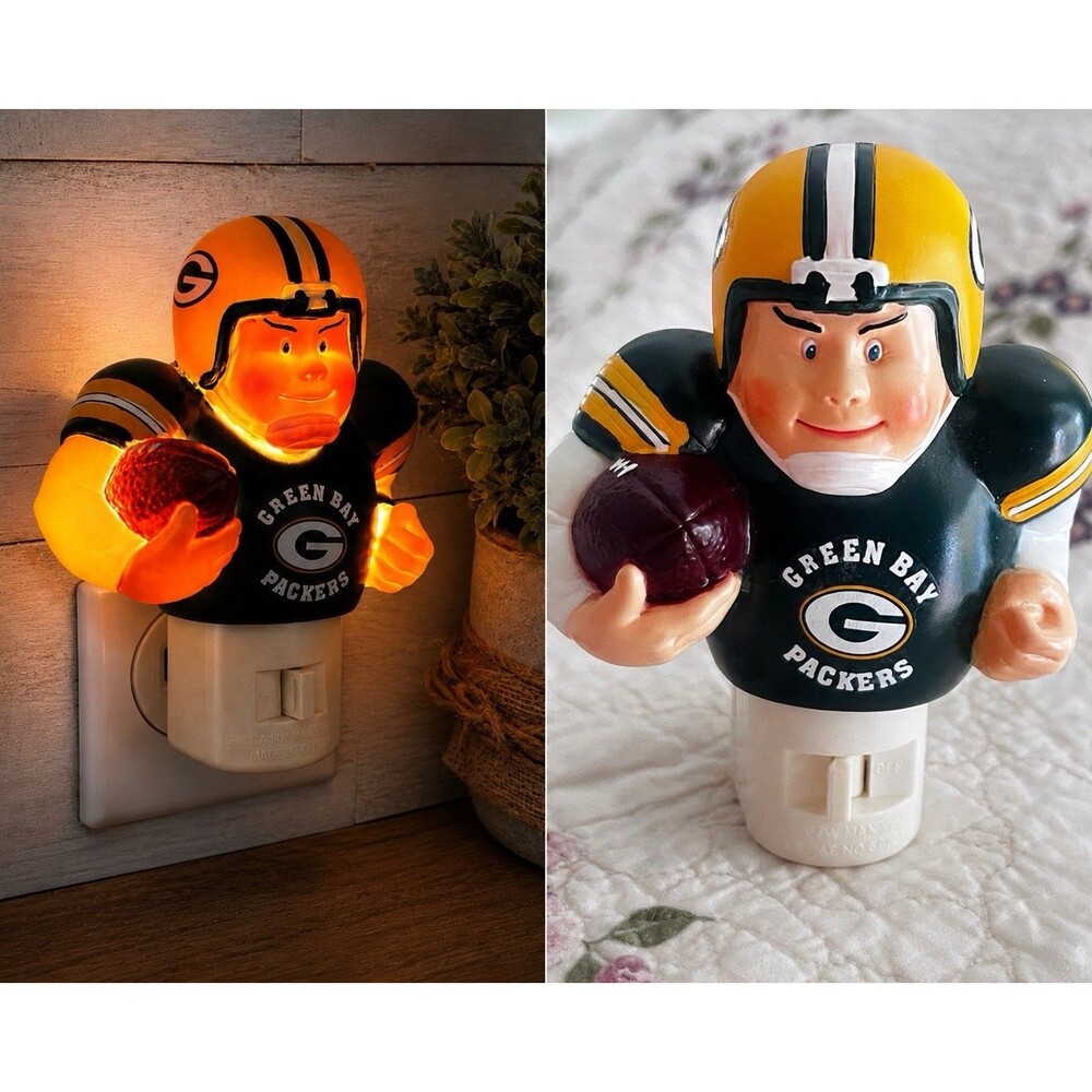 Y2K Vintage 2004 Green Bay Packers Plug-In Night Light Football Player Tested